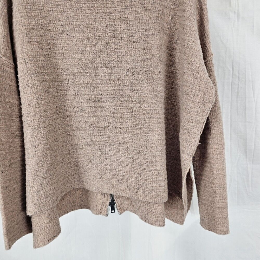 Free People Arctic Fox Zip Back Sweater In Pink Size XS Long Sleeve Oatmeal - Picture 3 of 8